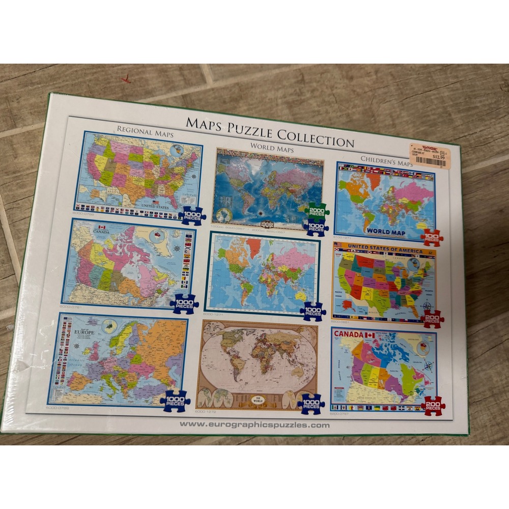Map of the World Jigsaw Puzzle 1000 Piece EuroGraphics Flags New Complete Sealed - Picture 3 of 7